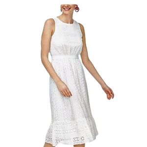 J crew White embroidered eyelet midi dress